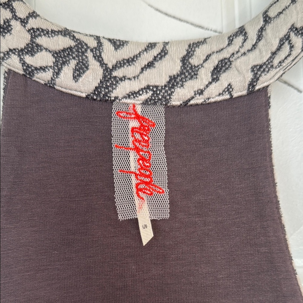 Free People Gray and White Animal Print Dress - Picture 2 of 6